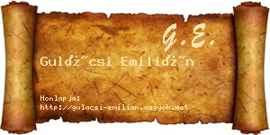 Gulácsi Emilián névjegykártya